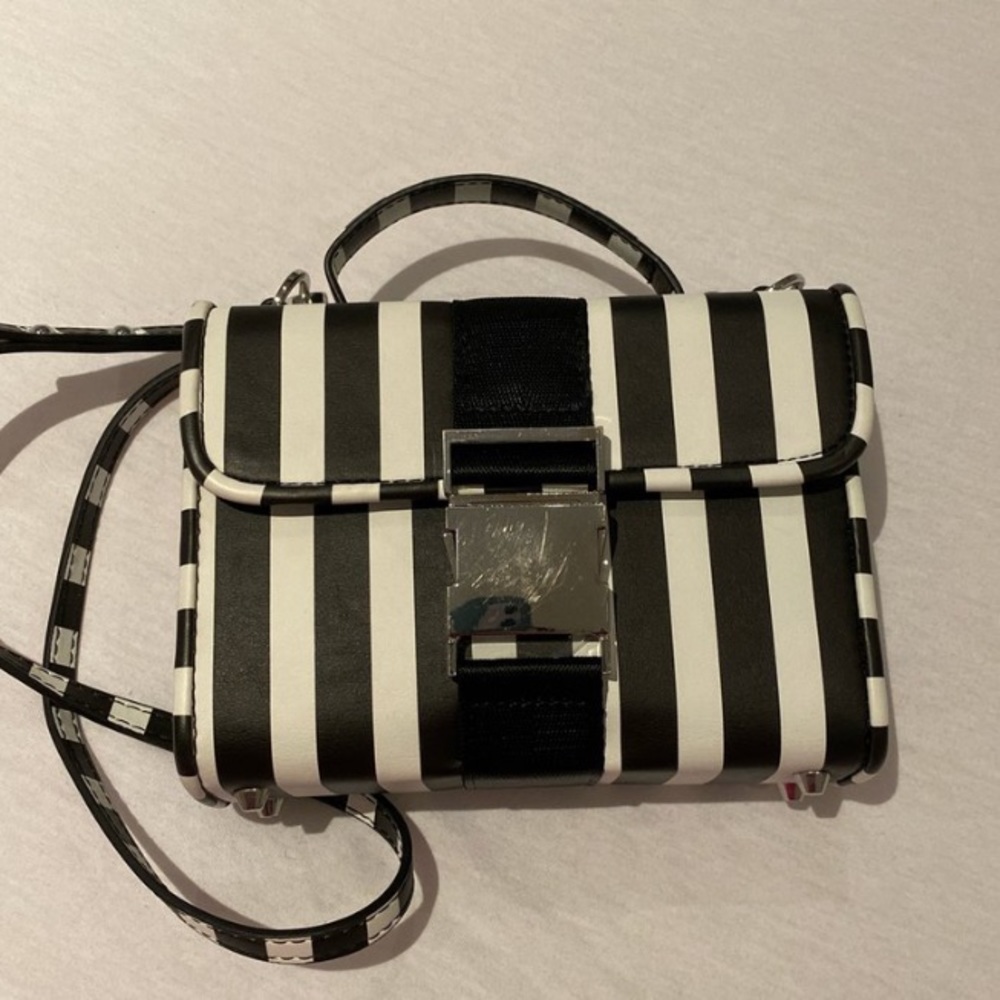 Zara black and white purse